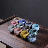 Ensemble de tasses à thé Kung Fu changées au four de style japonais petite tasse principale en céramique avec bol en porcelaine à dégustation unique d'oeuf de dragon
