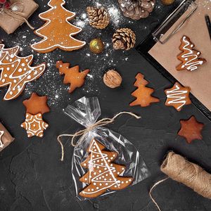 Cellophane <b>Treat</b> Bags 5x7 Inches Clear OPP Plastic With Twist Ties For Candy Cookies Gift Packaging Kitchen Use 200 Pcs - Product Image 4