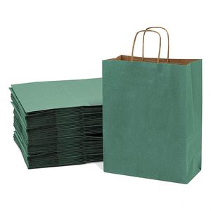 Sacs shopping en papier kraft moyen avec poignées, sacs fourre-tout artisanaux pour boutiques, magasins de détail, fêtes d'anniversaire, sacs en papier pour bijoux - Product Image 1