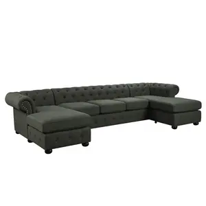 Groothandel Furniture Factory Direct Fluwelen Chesterfield Sofa Woonkamer Couch Meubels
