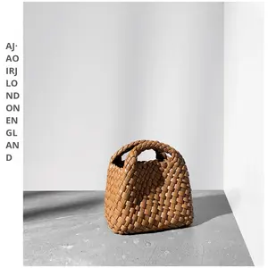 Sac à bandoulière mini haut de gamme tissé à la main, style panier, élégant, avec fermeture éclair, en polyester - Product Image 2