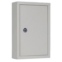 Armoire murale de gestion de clés en acier laminé à froid gris clair, à coins carrés, avec capacité de 40 clés, coffres-forts