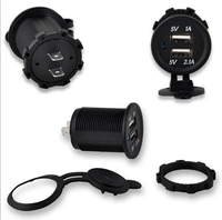 Prise d'alimentation étanche 12V 3.1A avec double port USB, chargeur GPS mobile encastrable