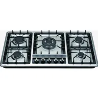 5 burner gas hob with SS panel&Cast iron pan support