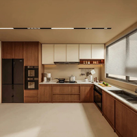 Ensemble d'armoires de cuisine modernes en chêne blanc, prêtes à assembler, durables, avec panier de rangement et garantie de 5 ans