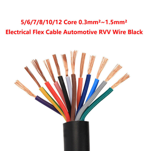 <span class=keywords><strong>Câble</strong></span> plat flexible RVV 2x0,5mm 2 conducteurs, isolation PVC, multibrins, chauffant, IEC 60227 1,5-6mm H05VVH2F, fil de construction en rouleau IP68 - Product Image 2