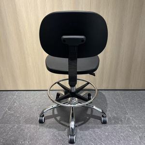 Chaise ergonomique en PU, chaises pivotantes noires pratiques pour dentiste, <span class=keywords><strong>technicien</strong></span>, assistant, caissier, bureau, enseignant, barbier, opérateur, infirmière - Product Image 5