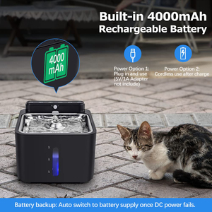 4000mAh Intelligent Noir Sans Fil Capteur Pet <span class=keywords><strong>Fontaine</strong></span> <span class=keywords><strong>Fontaine</strong></span> D'<span class=keywords><strong>eau</strong></span> <span class=keywords><strong>avec</strong></span> Filtre <span class=keywords><strong>Chat</strong></span> Mangeoire Distributeur D'<span class=keywords><strong>eau</strong></span> pour animal de compagnie - Product Image 5