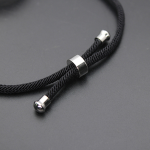In acciaio inox memoria vivente medaglione nero corda bracciale 17/23/28/30mm doppio vetro curvo medaglione adatto fascino galleggiante gioielli - Product Image 6