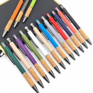 قلم 2 في 1 من المعدن ذو المقبض الناعم الصديق الصديق مع خشب k لرأس القلم بشعار مخصص هدية أعمال عالية الجودة - Product Image 2