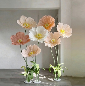 Arreglos Florales Gigantes de Papel para Escaparates y Fiestas, Flor Artificial Gigante de Amapola - Product Image 1