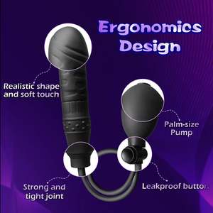 Giocattolo Sessuale Anale 2 <span class=keywords><strong>in</strong></span> 1 Ridimensionabile <span class=keywords><strong>in</strong></span> Silicone Clistere Dildo Realistico Gonfiabile <span class=keywords><strong>Plug</strong></span> Anale Espandibile con Pompa a Palloncino - Product Image 4