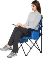 Chaise pliante en tissu Oxford imperméable à l'eau chaise de camping pliante portable en métal pour l'extérieur avec porte-gobelet