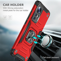 PC + TPU Hybrid Tough Cover Kickstand Ring Phone Case pour Xiaomi 12 pour Redmi 10C Mobile Phone Bracket Case