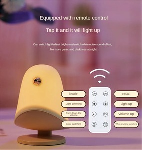 Cute Sleeping Silica Gel Cartoon Night <b>Light</b> Sleep With Atmosphere Sleep Table Lamp Perching Bird Charge - Product Image 5