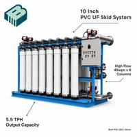Membrane d'ultrafiltration UF en PVC Bilan de 10 pouces, colonne de fibres creuses de 250 mm pour le traitement de l'eau industrielle, 50 m²