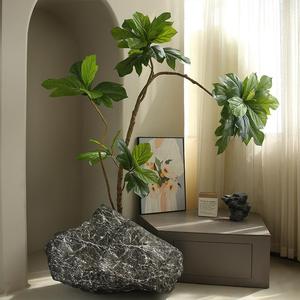 <span class=keywords><strong>OH</strong></span> ARTS Arbre à pain artificiel réaliste de haute qualité Feuille de violon Fig Plante en pot résistante aux UV Intérieur Extérieur - Product Image 2