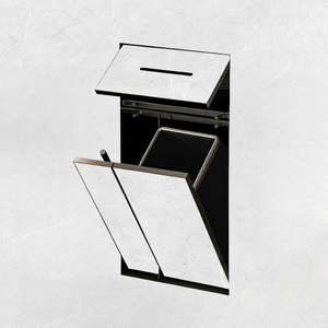 Soporte de esquina moderno todo en uno de acero inoxidable oculto para cepillos de <span class=keywords><strong>baño</strong></span> y cubo de basura para inodoro, nicho de pared - Product Image 1