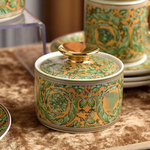 Hot Sale Nordic Luxury 15-Piece Fine White Gold Ceramic Tableware Set for Home or Restaurant Country Design with Gold Handle - Product Image 4