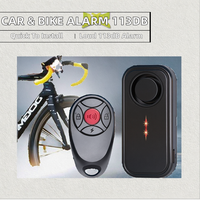 Alarme antivol durable IP66 pour voiture et vélo, son 113 dB, chargement USB, télécommande, 3 tonalités de klaxon, détection 10 m, système d'alarme triaxial