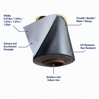 Lona de PVC Flexible de 440g, 3.2x50m, Ecológica, Resistente al Agua, Recubierta para Retroiluminación, para Carteles y Señalización