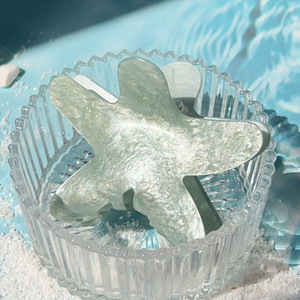 9cm estrella grande lindo diseño verano playa tendencia pelo cangrejo tiburón abrazadera brillante mármol brillo acrílico estrella de mar garra Clip - Product Image 4