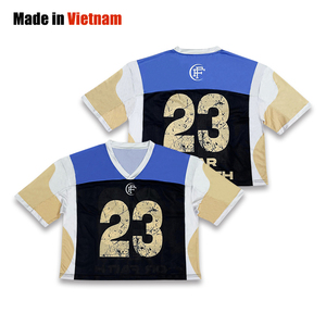 Camiseta de fútbol personalizada barata, diseño de sublimación, camiseta de fútbol americano retro de gran tamaño - Product Image 1