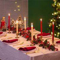 Bougeoirs courts brossés en or noir européens pour bougies coniques, idéaux pour Noël, les fêtes à la maison et les centres de table