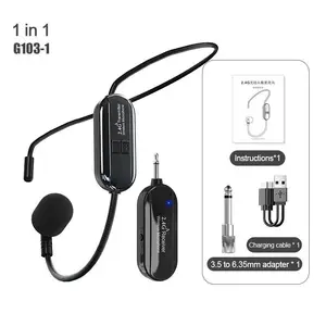 2.4G Hand Free Professional Wireless Headset Microphones Transmitter And Receiver For Church Performances Or Journalist Teachers