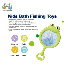 Konig-Filet <span class=keywords><strong>de</strong></span> pêche grenouille pour enfants, jouets <span class=keywords><strong>lumineux</strong></span> en vinyle, baignoires, animaux flottants - Product Image 2