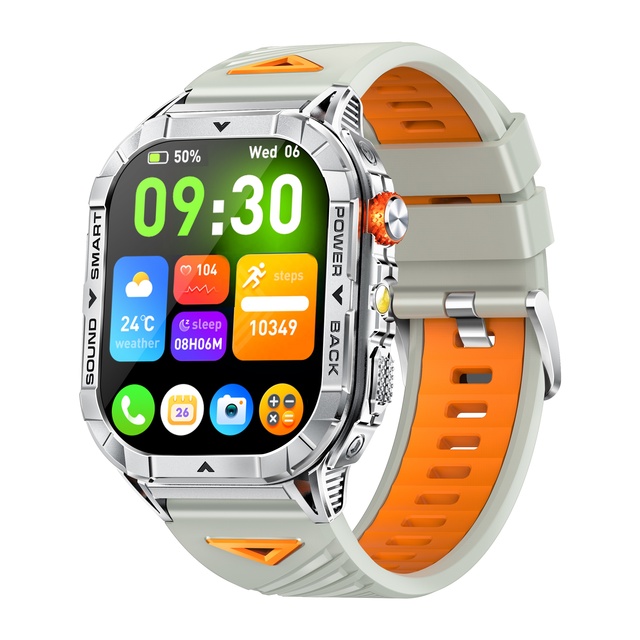 K70A 2025 Men's Smart Health Monitoring Watch Band Fashion IP68 Waterproof BT Calling Music Flashlight Compass Fitcloudpro App