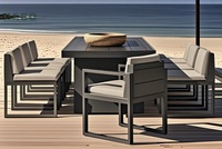 Ensemble de mobilier d'extérieur pour balcon, ensemble de salle à manger, fauteuil, table et chaises de restaurant en aluminium