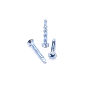 Vis autoperceuse à tête fraisée cruciforme M3.5*24, acier au carbone zingué bleu-blanc, fixation pour la construction - Product Image 3
