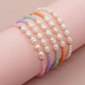 Bohemian Natural Pearl Handmade Armband Schnur mit Perle Hochwertige Perle Armband Schmuck für Frauen