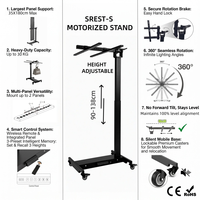 Soporte de Suelo Motorizado Eléctrico para Panel de Terapia de Luz Roja, Altura Ajustable 90-138cm, Carga de 30KG, Control Táctil, Uso Doméstico