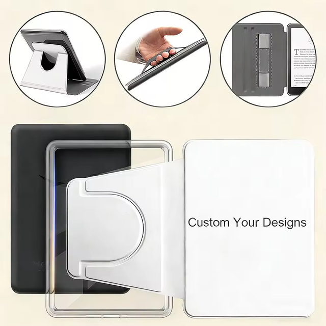 Custom Kindle case Acrylic Magnetic Detachable case for Kindle Kindle Paperwhite 6.8inch 7inch 6inch with Hand Strap Holder