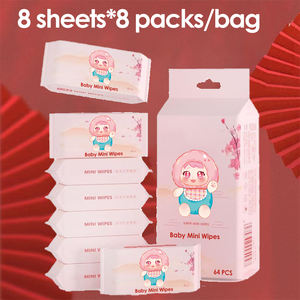 Lingettes humides portables OEM/ODM, petits mouchoirs jetables hypoallergéniques doux pour soins personnels, lingettes <span class=keywords><strong>de</strong></span> soin personnalisées - Product Image 4