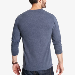 OEM ODE Long Sleeve <strong>Henley</strong> Shirt Cotton Blend Casual Button Crew Neck T-Shirt Basic Loungewear <strong>Henley</strong> <strong>Tops</strong> <strong>Men's</strong> - Product Image 4