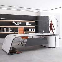 Prix d'usine, bureaux de direction en forme de L, blanc, moderne, ensemble de mobilier de bureau, table de bureau de direction de luxe, mobilier de bureau commercial