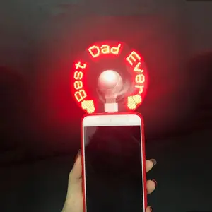 Yeni varış manyetik dönüşlü dünya özel logolu usb led mesajlar telefon iPhone android telefon için USB mini fan