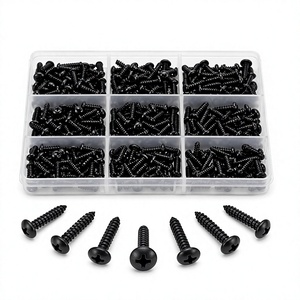 Surtido <span class=keywords><strong>de</strong></span> tornillos para madera con cabeza alomada, 247 piezas, acero inoxidable 304 (A2) con acabado <span class=keywords><strong>de</strong></span> óxido negro, punta Phillips # 6 # Estuche <span class=keywords><strong>de</strong></span> 8 tamaños y 9 compartimentos - Product Image 1