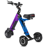 Trottinette électrique pliable TopMate ES33 en alliage d'aluminium léger à 3 roues, batterie 36V 7.8AH, fonction marche arrière, étanche, avec clé