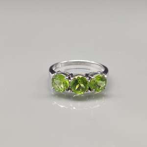 925 Sterling Silver Fine <b>Ring</b> with Natural <b>Peridot</b> Gemstone Bohemian Women's Anniversary Gift Jewelry - Product Image 2