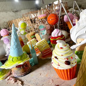 Trung tâm mua sắm lớn <span class=keywords><strong>Ice</strong></span> <span class=keywords><strong>Cream</strong></span> Cone nhựa/sợi thủy tinh điêu khắc trang trí thực phẩm tác phẩm điêu khắc - Product Image 2