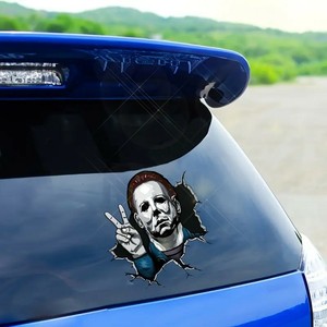 Stiker Mobil 3D Lucu Stiker Mengintip untuk Jendela Mobil Bumper untuk Kendaraan Laptop Dinding Stiker Retak Dekorasi Mobil Halloween - Product Image 5