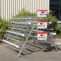 Cage à poulets en batterie pyramidale industrielle en fer pour volailles