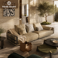 Luxuriöses Italienisches Minimalistisches Geflochtenes Ledersofa 3-Sitzer Vollnarbenleder-Couch für Wohnzimmer