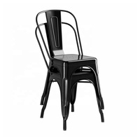 Chaise de bistrot industrielle rétro - Chaise de salle à manger moderne en fer empilable et durable pour la maison, l'appartement, l'école