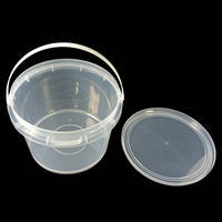 Vente en gros d'usine seau en plastique de qualité alimentaire de 4L avec couvercle seau en plastique transparent recyclable personnalisé pour la nourriture