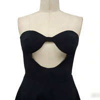 Robe courte vintage dos nu pour femme, nouvelle mode automne 2026, avec bande de maintien de poitrine, sans manches, décontractée, robe femme, Vestidos Robe